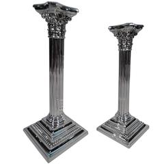 Pair of Gorham Neoclassical Sterling Silver Candlesticks 9