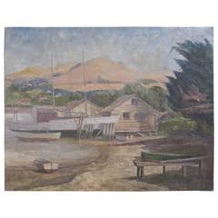 Tiburon Boat Yard Painting by James Welsh Elliott