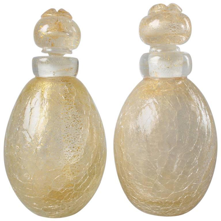 Pair of Mid-Century Murano Glass Perfume Bottles