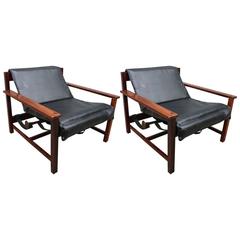 Pair of 1960s Brazilian Jacaranda Reclining Lounge Chairs 6