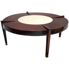 Brazilian Jacaranda and Marble 1960s Round Coffee Table 5