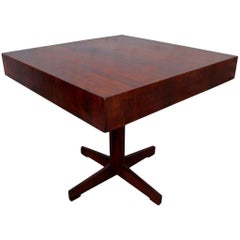 Square Brazilian Jacaranda Wood 1960s Side Table
