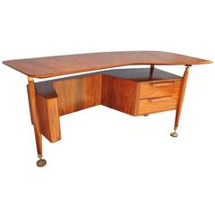 1960s Brazilian Caviuna Desk by Giuseppe Scapinelli 