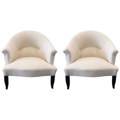 Pair of French Country Slipper Chairs