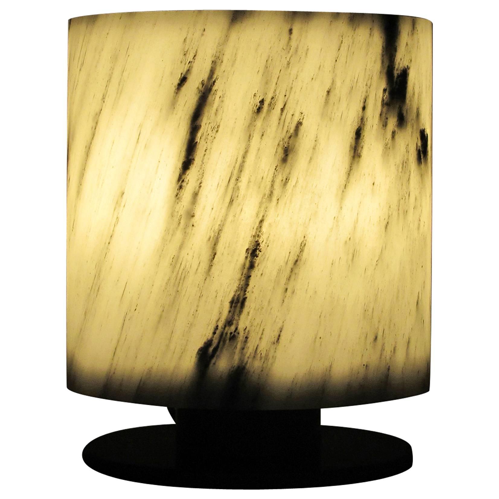 Round Table Lamp in Marble For Sale