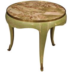 20th Century Lacquered Coffee Table with Marble Top