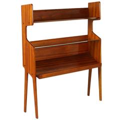 Small Mahogany Bookcase with Glass Top Manufactured in Italy, 1950s