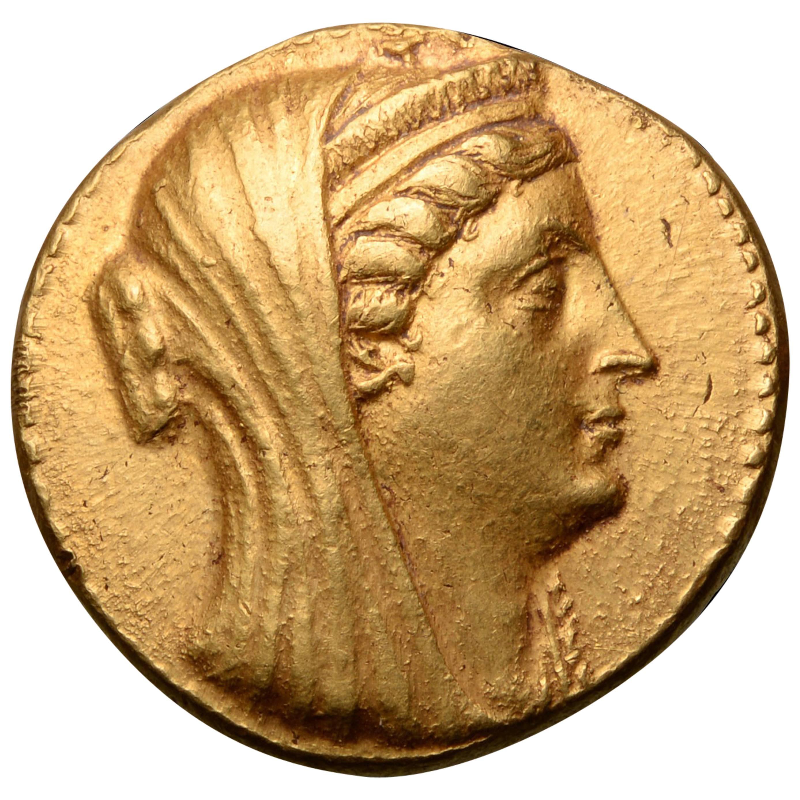 Unique Ancient Gold Coin of Queen Arsinoe II, 253 BC