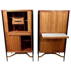 Pair of 20th Century Italian Satinwood Cabinets