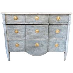 18th Century Gustavian Blue Painted Chest of Drawers