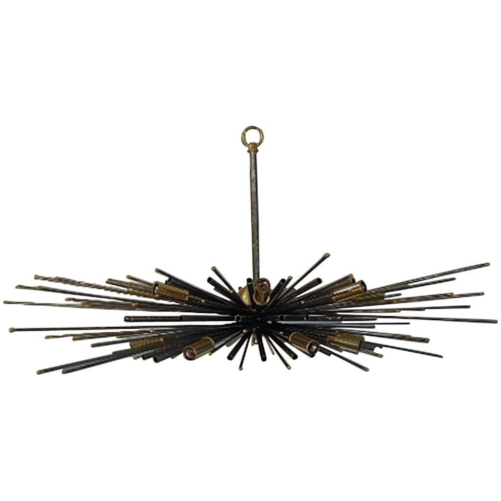 Oblique Dark Matter Chandelier hand made in the USA to Order by Lou Blass For Sale