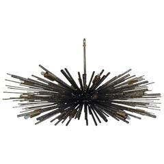 Oblique Supernova in Textured Steel by Lou Blass, with 24 lights 12