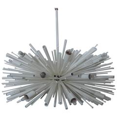 24" White Supernova Chandelier, made in America, By Lou Blass with 24 lights