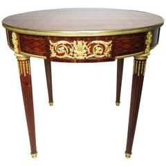 Antique A French 19th-20th Century Louis XVI Style Ormolu-Mounted Guéridon Side Table