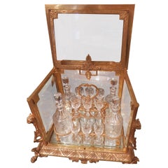 Antique 19th Century Important French Cut Crystal and Gilt Bronze Tantalus. 
