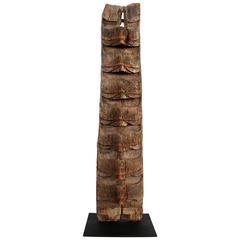 Monumental Morung Carving with Seven Mithun Head Decoration 2