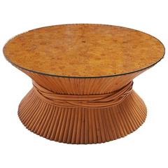 McGuire Wheat Sheaf Bamboo Rattan Coffee Table 2