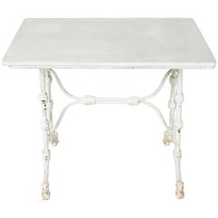19th Century French Cast Iron Pastry Baker's Table with White Carrara Marble Top