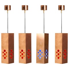 Set of Four Copper Pendants by Hans Agne Jakobsson