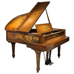 Vintage Superb Baby Grand Piano with Painted Scenes by Sohmer, NY