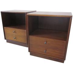 Walnut Mid-Century Nightstands