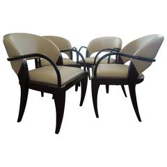 Rare Set of Four Brueton Willow Chairs Designed by Mitchell Pickard