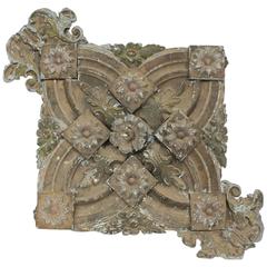 Used Decorative Architectural Tin Ceiling Light Medallion