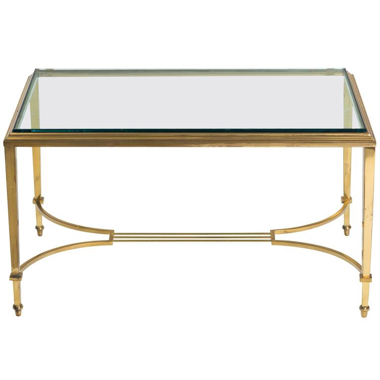 Brass and Glass Table Cocktail Table For Sale at 1stdibs