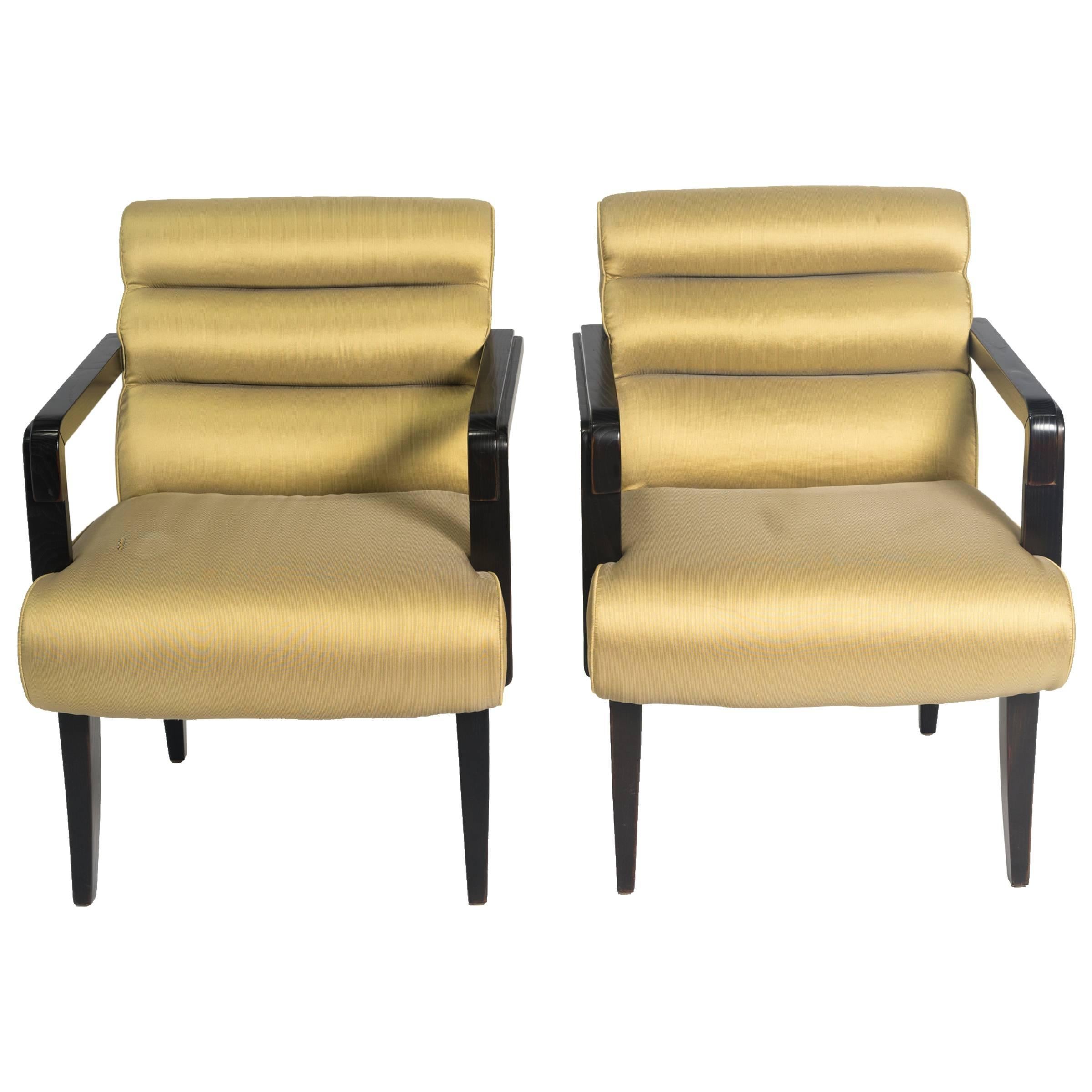 Pair of Swaim Deco Style Armchairs
