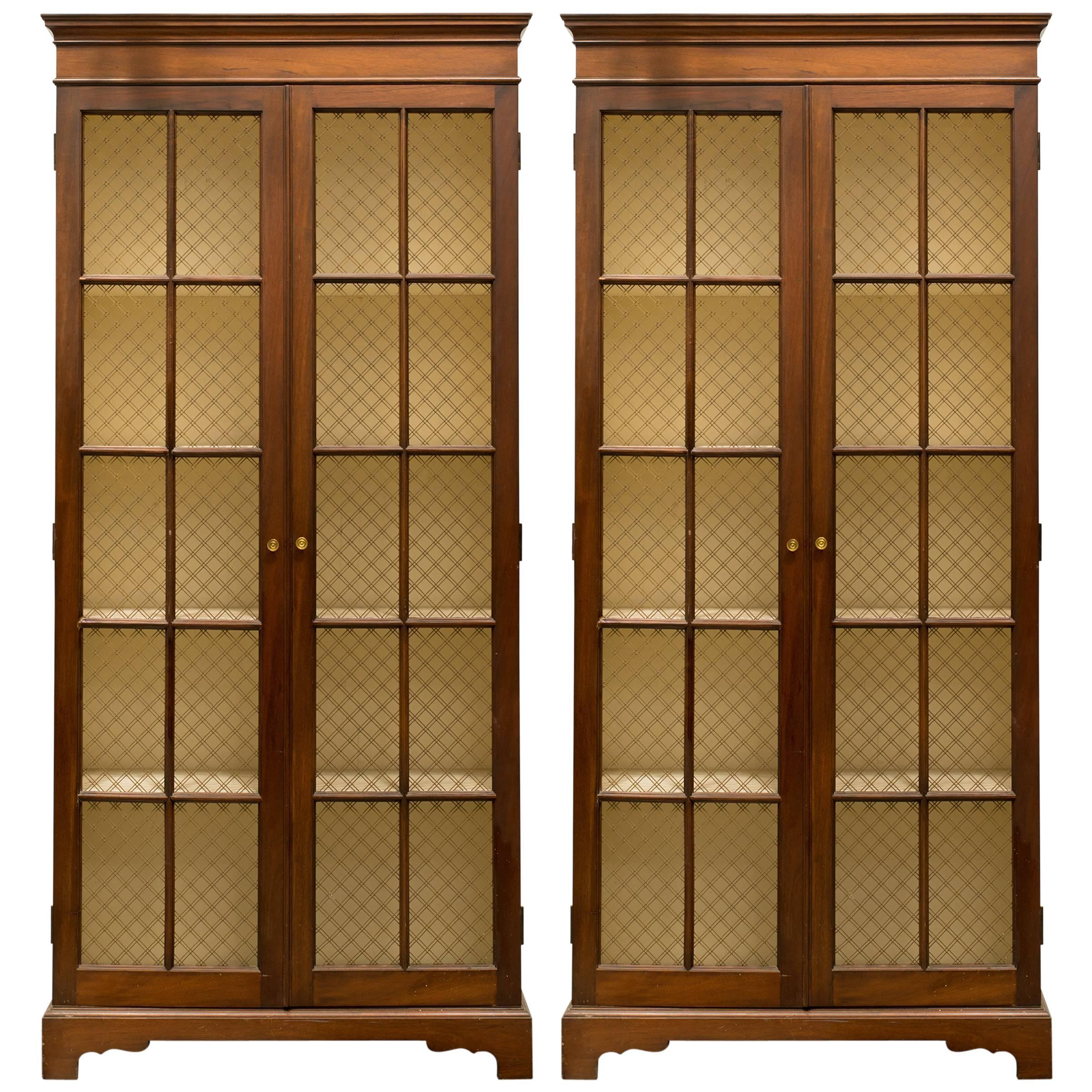 Pair of Tall Classic Chicken Wire Bookcase