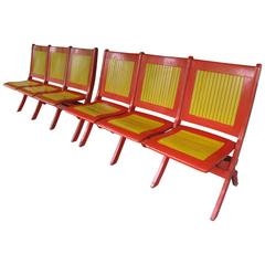 Vintage American 20th Century Folding Bench