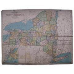 20th Century Canvas Map of New York State 6