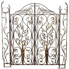 French Art Nouveau Architectural Iron and Bronze Gate in manner of Edgar Brandt 4