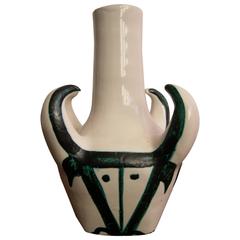 Roger Capron Vallauris Taureau Ceramic Lamp Base circa 1950 Picasso Style