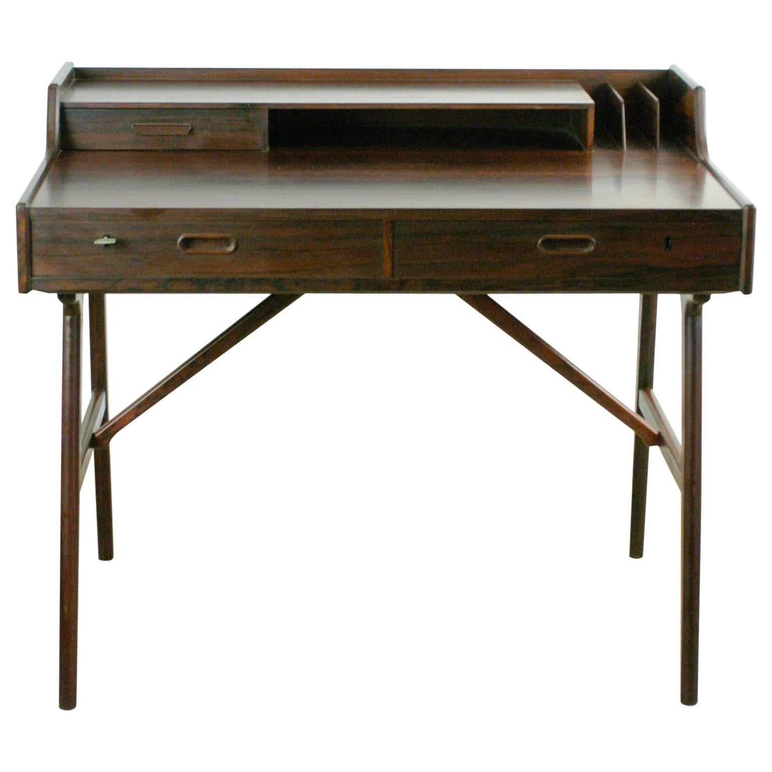 Scandinavian Modern Rosewood  Desk by Arne Wahl Iversen