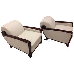 Antique Pair of Art Deco Armchairs