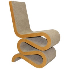 Mid Century Modern Vintage Cardboard Wiggle Side Chair by Frank O. Gehry, 1972
