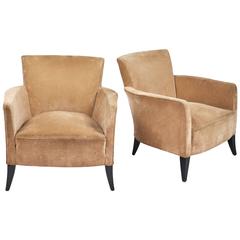 French Art Deco Pair of Armchairs