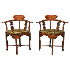 Pair of Exceptional Chinese Rosewood Corner Chairs 8