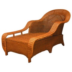 French Style Wicker Chaise Longue by Palecek