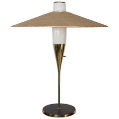 Rare Brass and Glass Table Lamp by Raymond Loewy for Stiffel, Model #9659