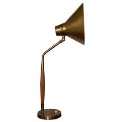 Swedish Table Lamp in Teak and Brass by Boréns, 1950s 9