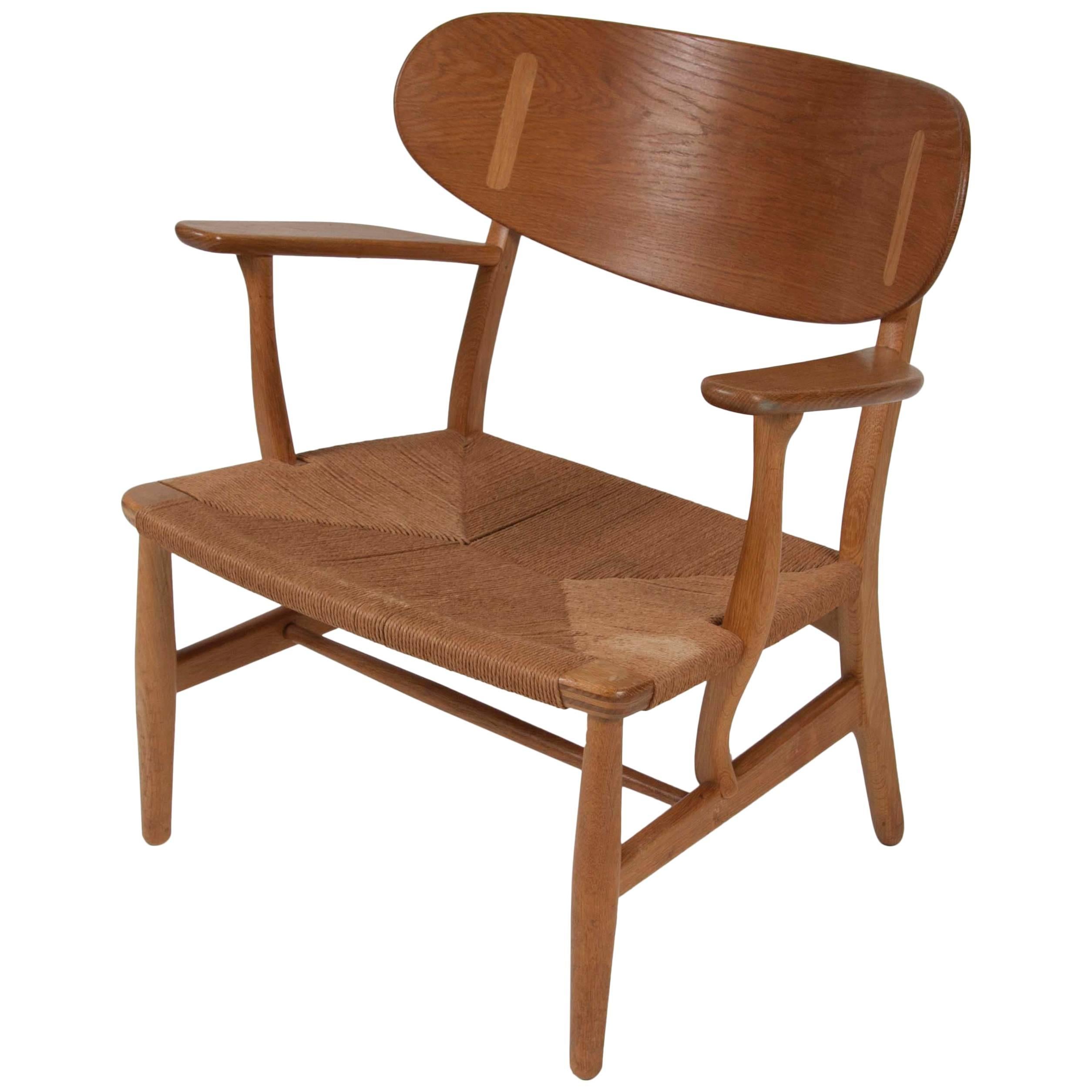 Hans Wegner Model CH22 Shell Back Paddle Armchair For Sale