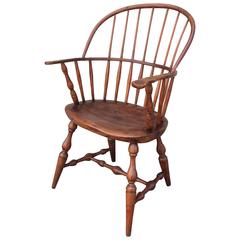Antique 18th Century Sack Back Extended Arm Windsor Chair