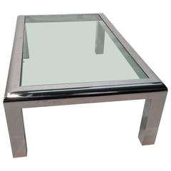 Stainless Steel Coffee Table, 1980s