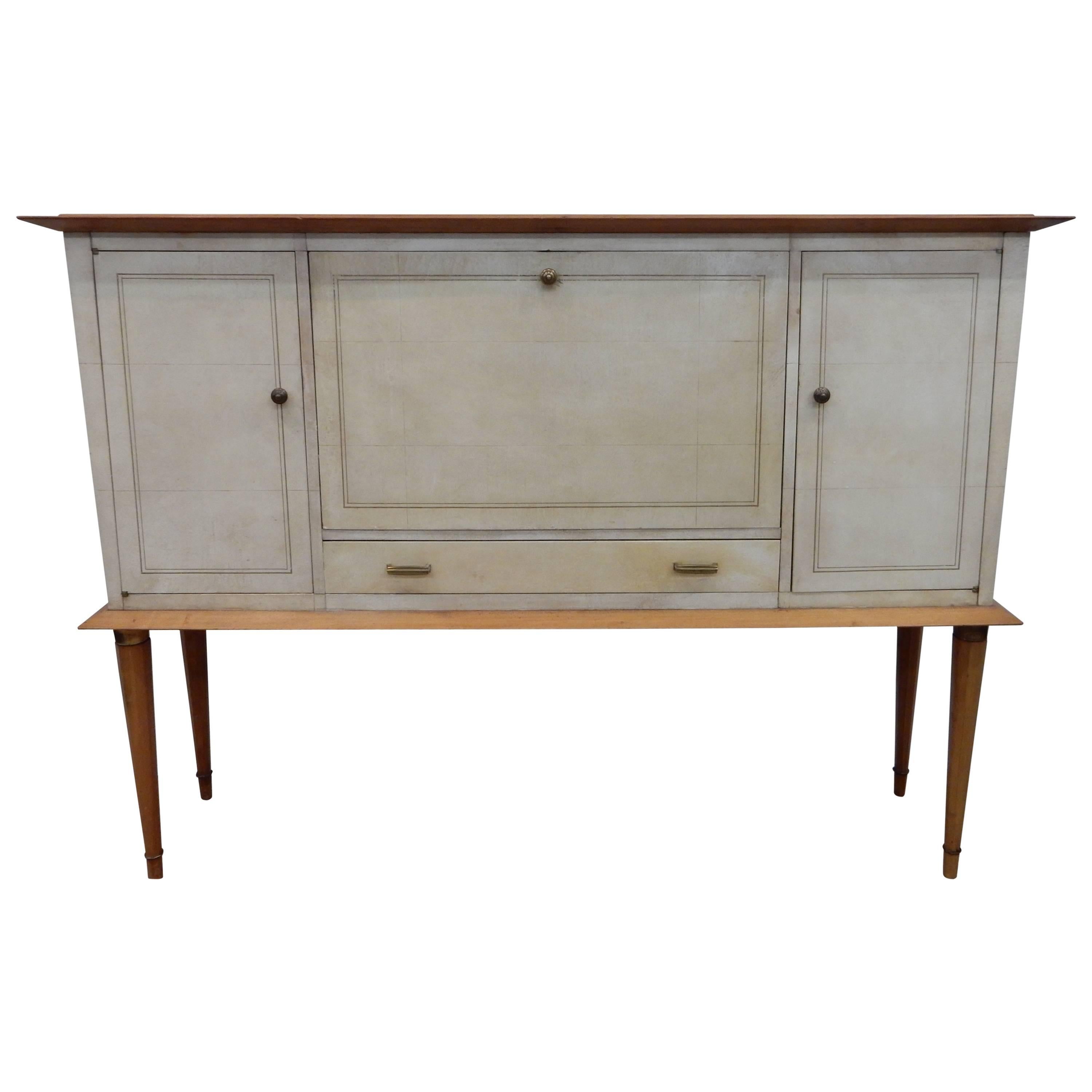 Osvaldo Borsani Elegant Parchment Secretaire For Sale