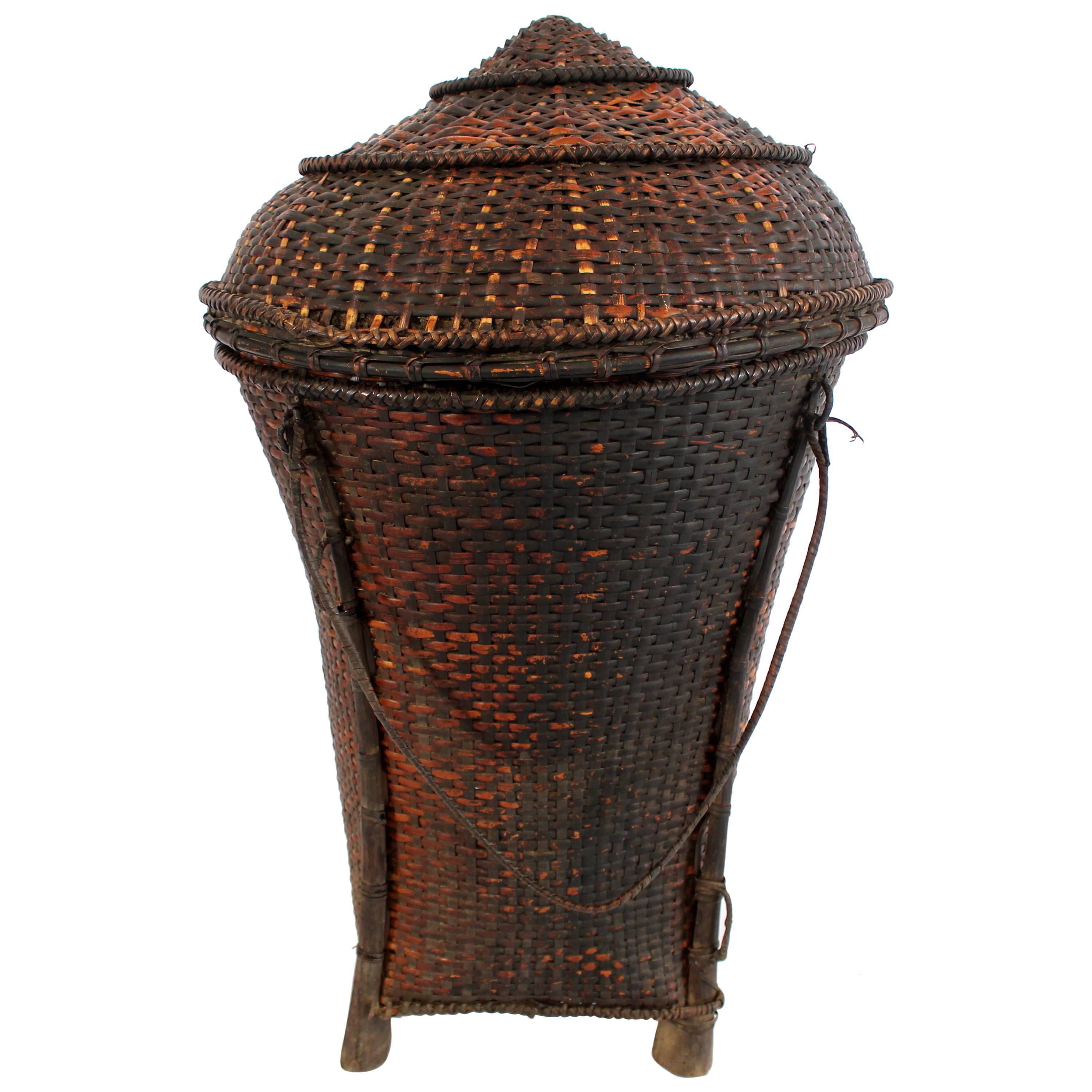 Woven Storage Basket with Lid