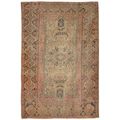 Antique 19th Century Mohtasham Kashan Rug