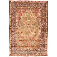 Antique 19th Century Persian Lavar Kerman Rug