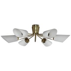Charming Ceiling Flush Mount Sputnik Designed by Rupert Nikoll, Vienna, 1950 4